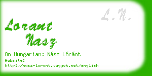 lorant nasz business card